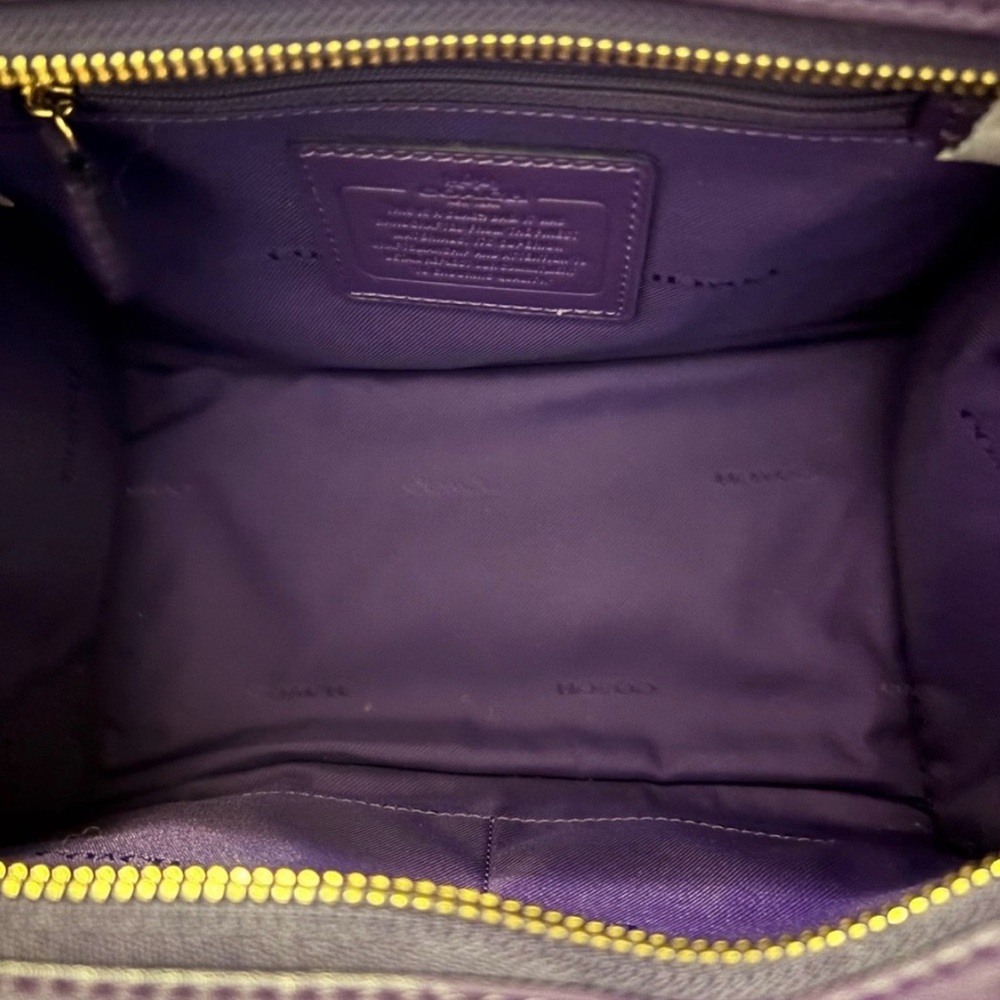 Coach Mini Crosby Carryall Handbag in Stunning Violet Purple Leather - Picture 6 of 10